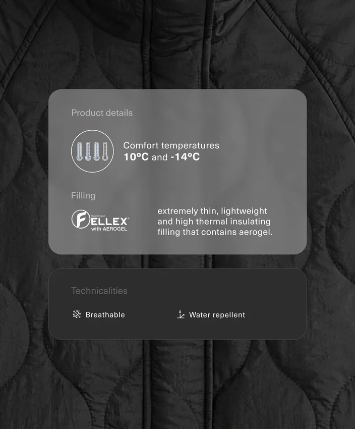 Wasserabweisende, mit Fellex® Aerogel gefütterte Jacke Wasserabweisende, mit Fellex® Aerogel gefütterte Jacke