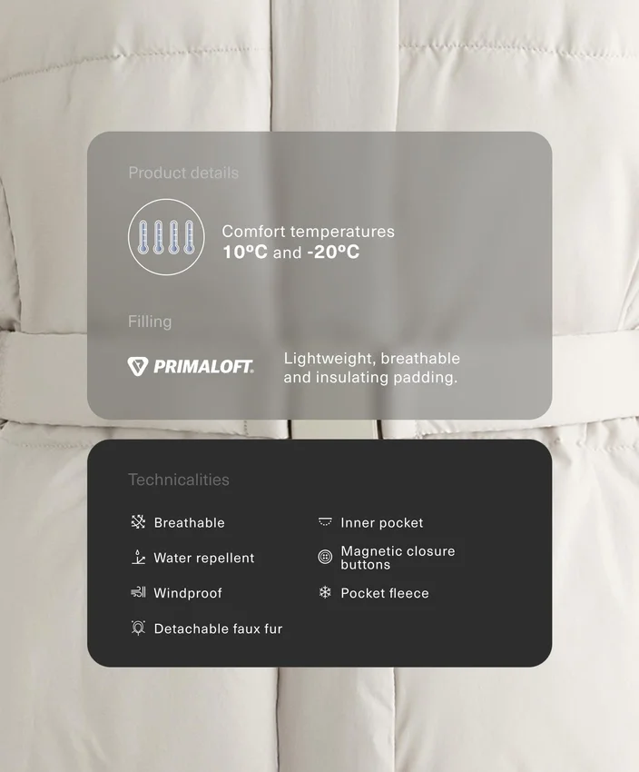 Wasserabweisende, mit Primaloft® gefütterte Midi-Jacke Wasserabweisende, mit Primaloft® gefütterte Midi-Jacke