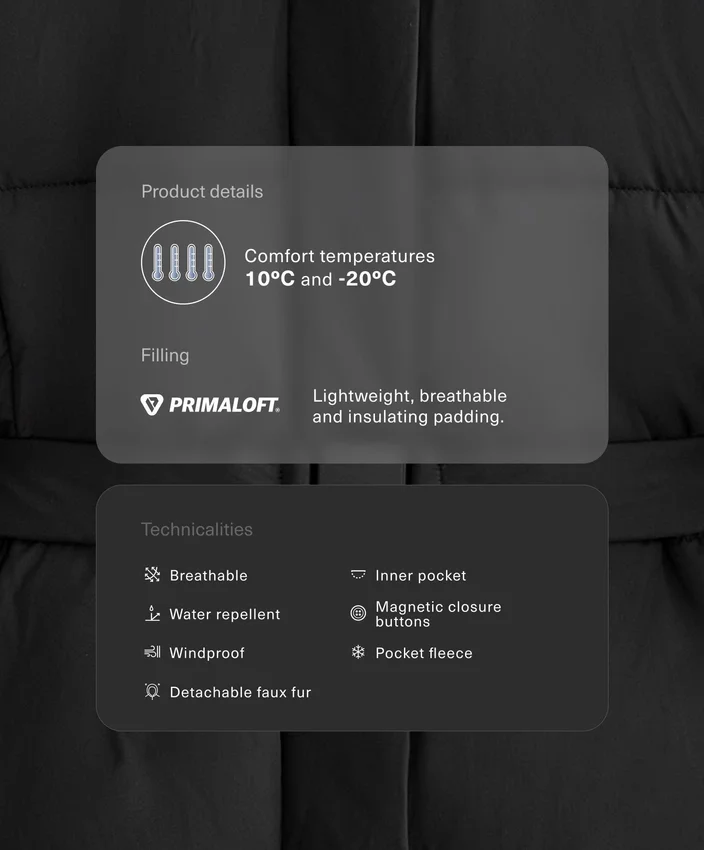 Wasserabweisende, mit Primaloft® gefütterte Midi-Jacke Wasserabweisende, mit Primaloft® gefütterte Midi-Jacke