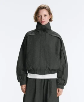 Wasserabweisende Nylon-Jacke im Karomuster