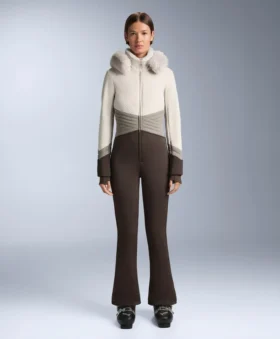 Wasserabweisender, figurbetonter Stretch-Ski-Jumpsuit im Colour-Block-Design Wasserabweisender, figurbetonter Stretch-Ski-Jumpsuit im Colour-Block-Design