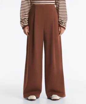 Weit geschnittene Hose mit hoher Taille aus Baumwollpiqué