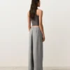 Weite, gestreifte Hose aus 100 % Leinen
