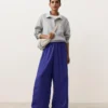 Weite Hose aus 100 % Leinen mit Seitenfalte Weite Hose aus 100 % Leinen mit Seitenfalte