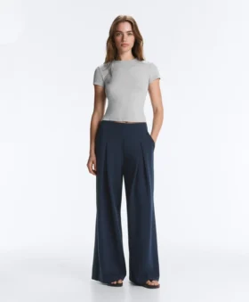 Weite Piqué-Hose aus Baumwolle