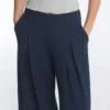 Weite Piqué-Hose aus Baumwolle
