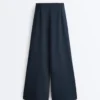 Weite Piqué-Hose aus Baumwolle