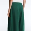 Weite Piqué-Hose aus Baumwolle mit Falten Weite Piqué-Hose aus Baumwolle mit Falten