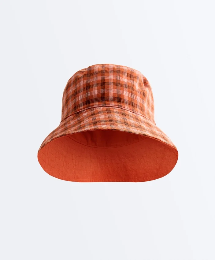 Wendbarer Bucket-Hut aus Baumwollmischung mit Karomuster Wendbarer Bucket-Hut aus Baumwollmischung mit Karomuster