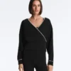 Wickel-Sweatshirt mit Kontrastpaspel und Modal Wickel-Sweatshirt mit Kontrastpaspel und Modal