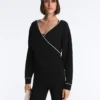 Wickel-Sweatshirt mit Kontrastpaspel und Modal Wickel-Sweatshirt mit Kontrastpaspel und Modal